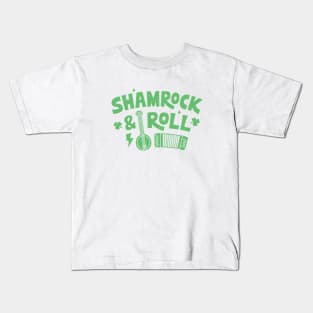 Shamrock & Roll Typography Funny Kids T-Shirt